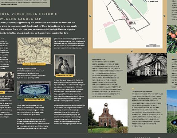 Het routebureau vermeld bezienswaardigheden in Nieuw Beerta, verteld iets over de historie en toont het routekaartje. De route bestaat uit de standaardroute met een verlengd gedeelte over de Hamer en Sikkellaan.